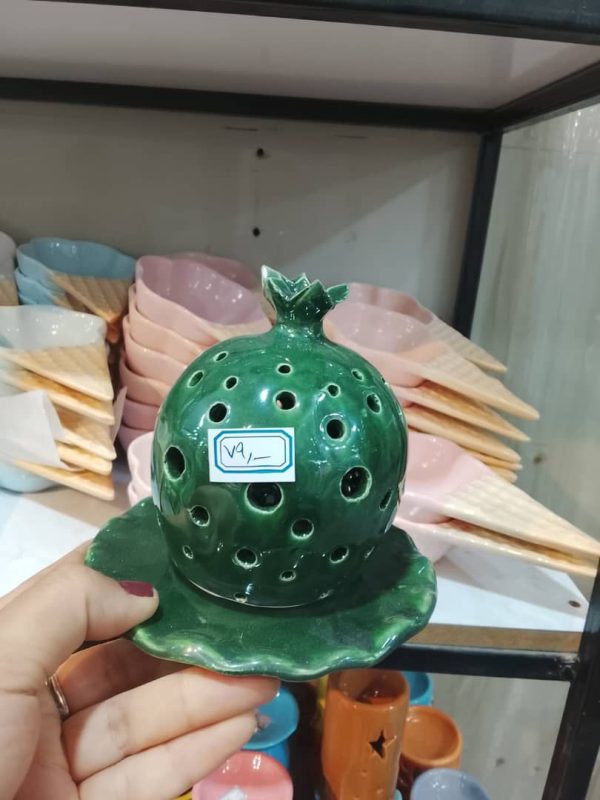 جا شمعی طرح انار سبز