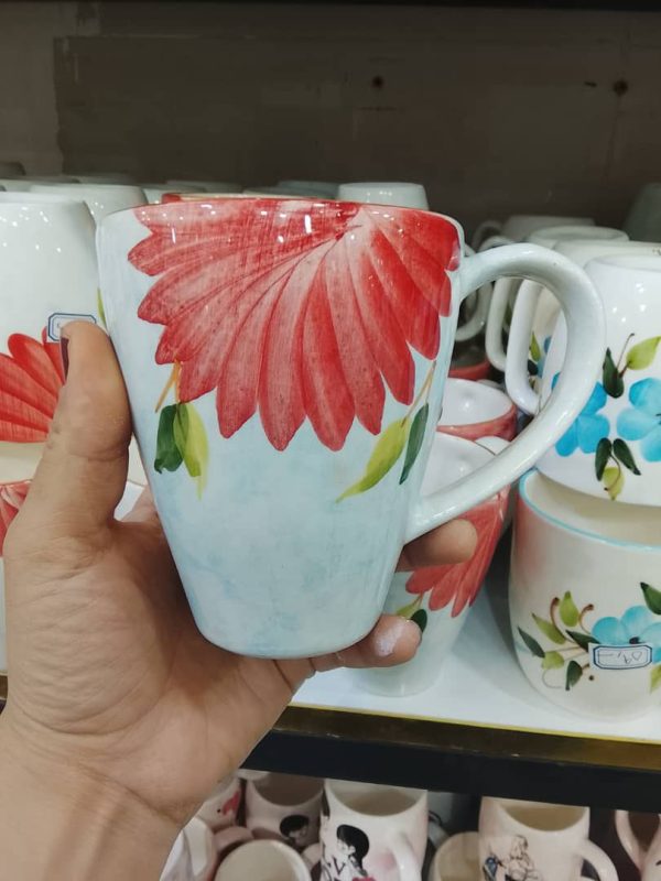 ماگ طرح گل قرمز ابروباد