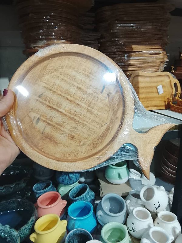 سینی چوبی طرح ماهی